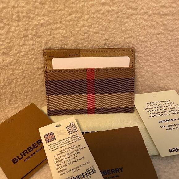 Burberry Brown Check Card Holder